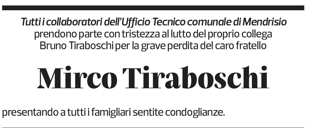 Annuncio funebre Mirco Tiraboschi