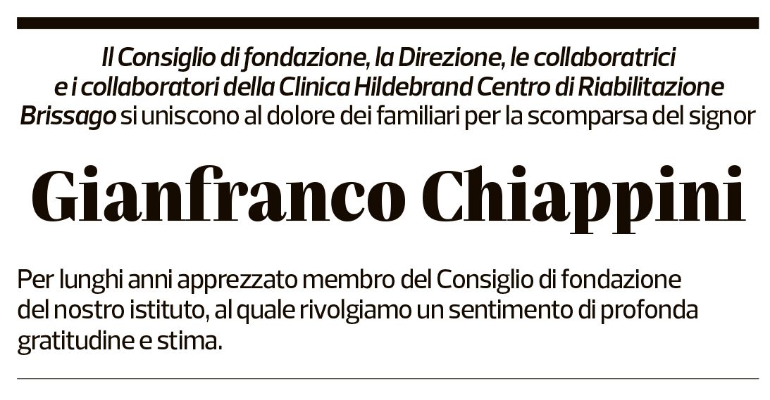 Annuncio funebre Gianfranco Chiappini