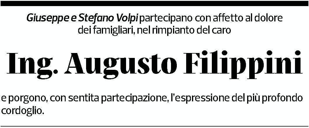Annuncio funebre Augusto Filippini