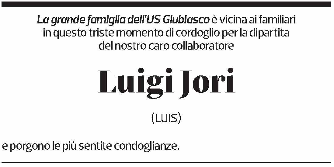 Annuncio funebre Luigi Jori