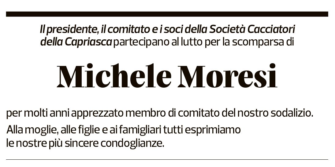 Annuncio funebre Michele Moresi