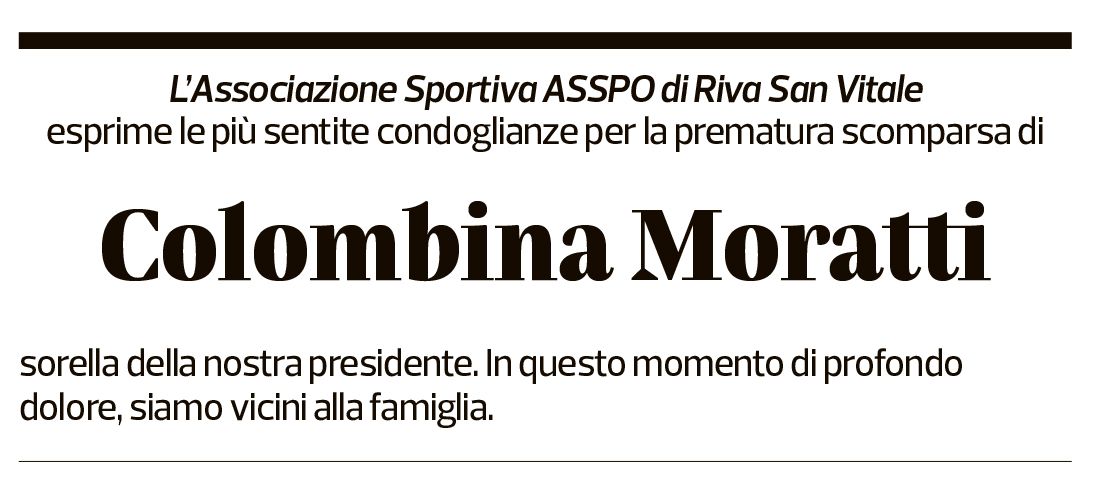 Annuncio funebre Colombina Moratti