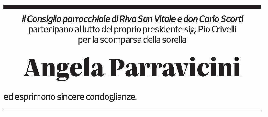 Annuncio funebre Angela Parravicini