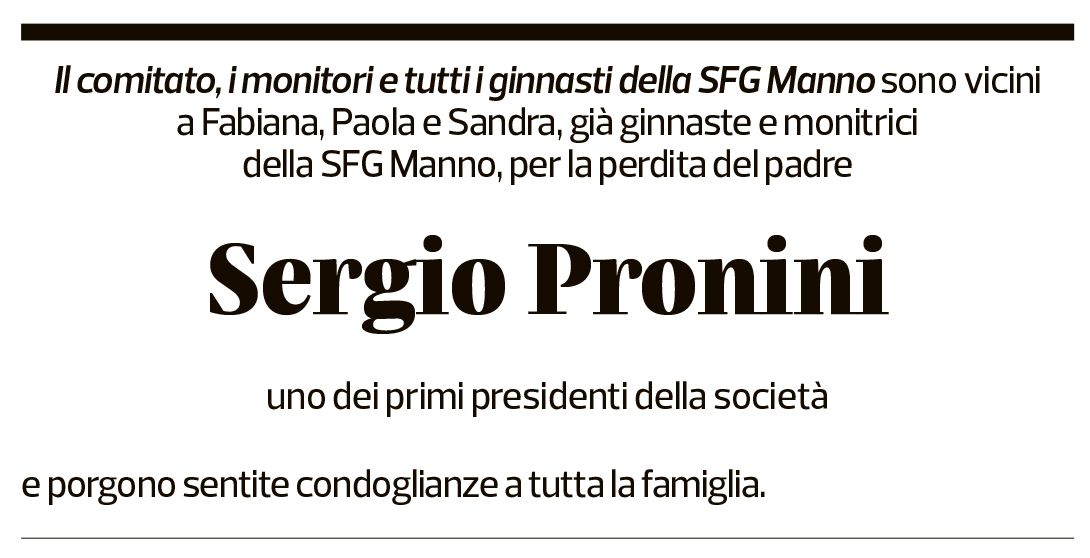 Annuncio funebre Sergio Pronini