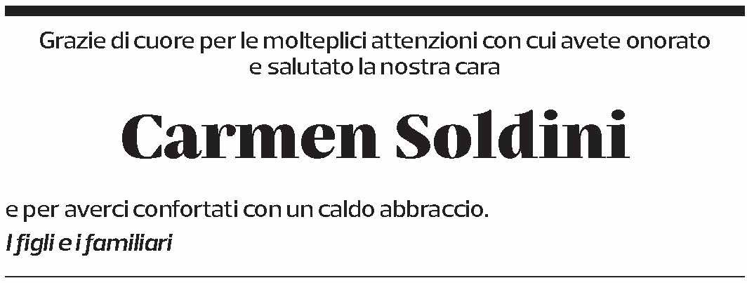 Annuncio funebre Carmen Soldini