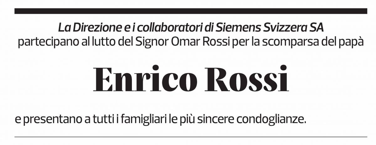 Annuncio funebre Enrico Rossi