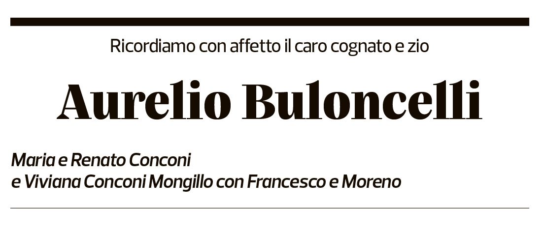 Annuncio funebre Aurelio Buloncelli