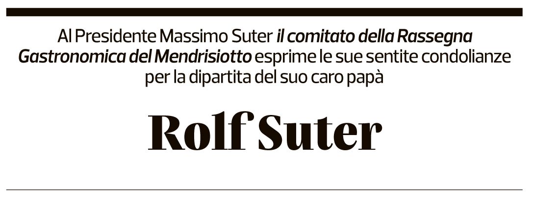 Annuncio funebre Rolf Suter