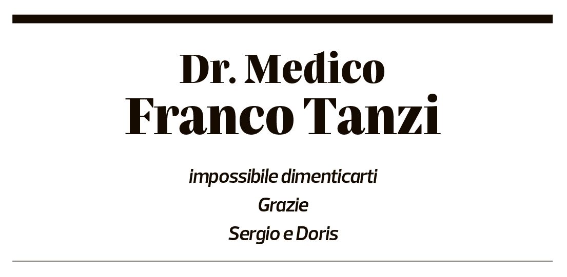 Annuncio funebre Franco Tanzi