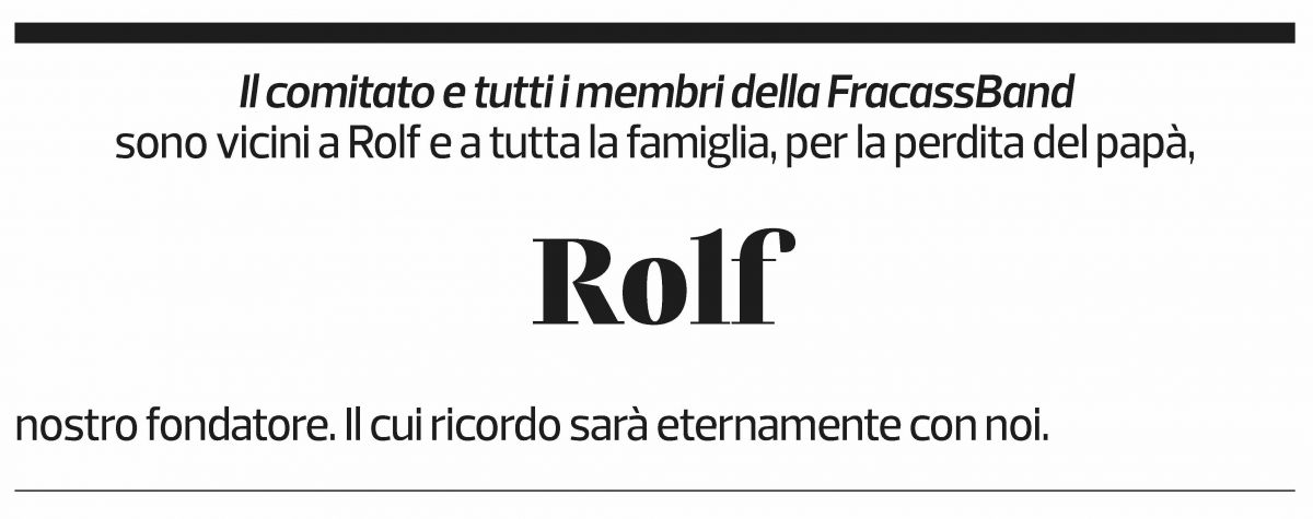 Annuncio funebre Rolf 