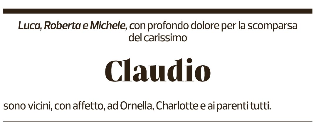 Annuncio funebre Claudio Camponovo