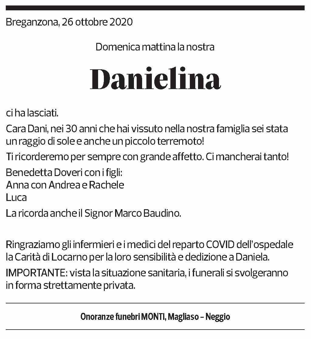 Annuncio funebre Daniela 