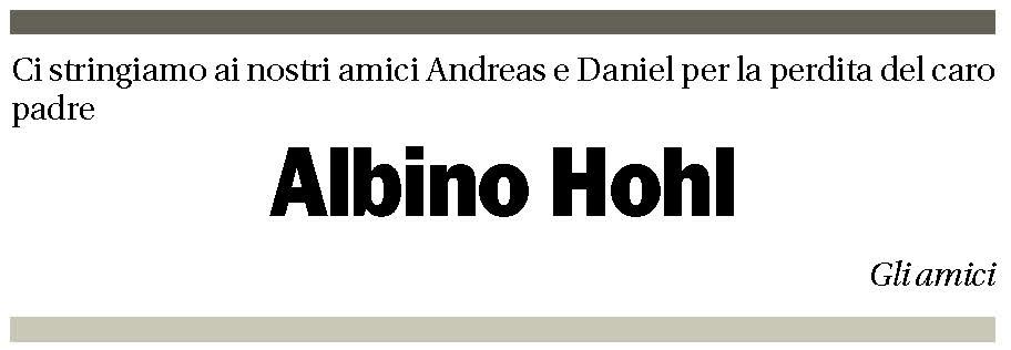 Annuncio funebre Albino Hohl