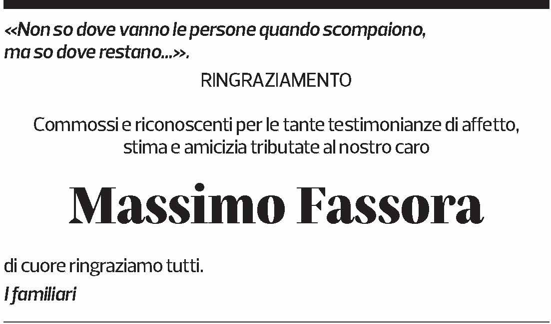 Annuncio funebre Massimo Fassora