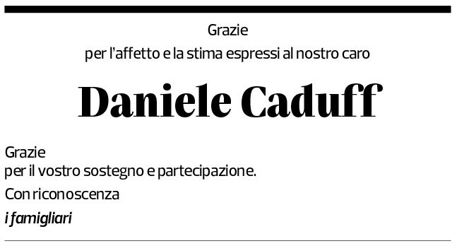 Annuncio funebre Daniele Caduff