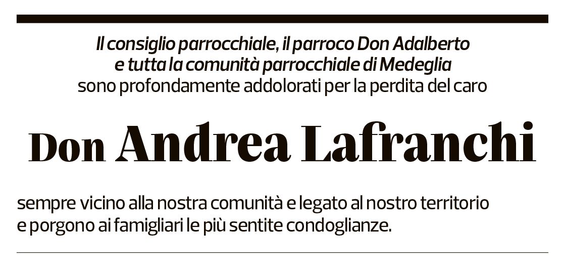 Annuncio funebre Andrea Lafranchi