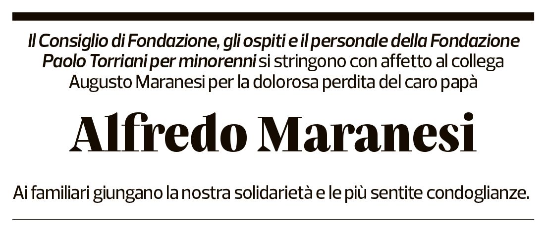 Annuncio funebre Alfredo Maranesi