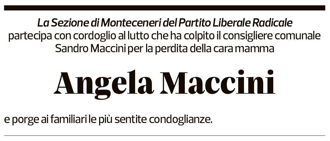 Annuncio funebre Angela Maccini