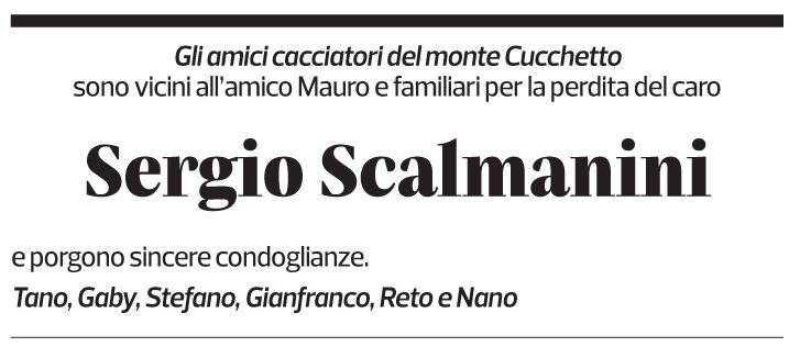 Annuncio funebre Sergio Scalmanini