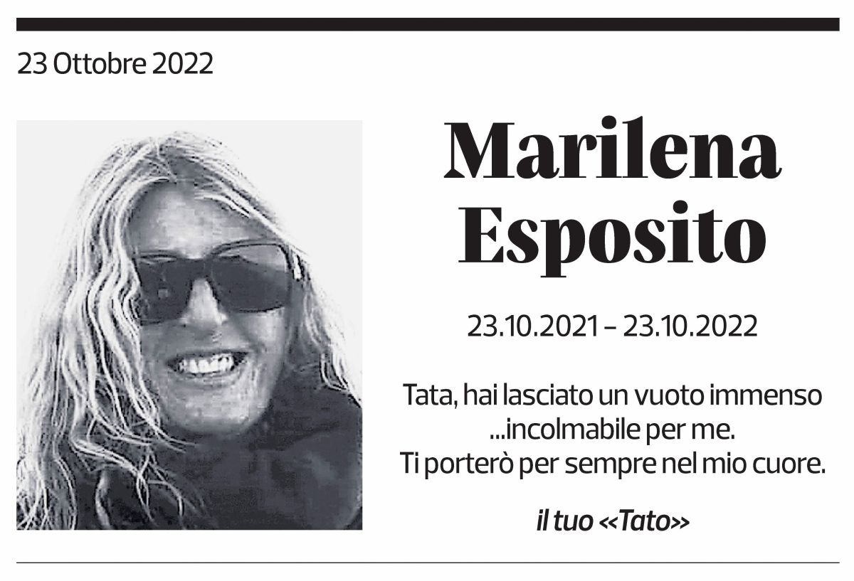 Annuncio funebre Marilena Esposito