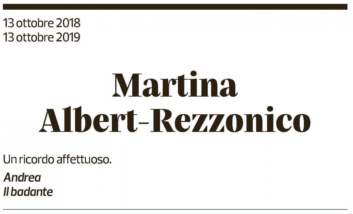 Annuncio funebre Martina Albert-rezzonico