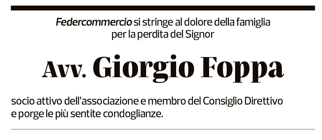 Annuncio funebre Giorgio Foppa