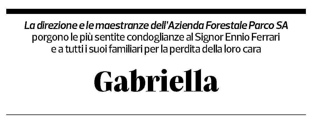 Annuncio funebre Gabriella Clelia Antonia Ferrari