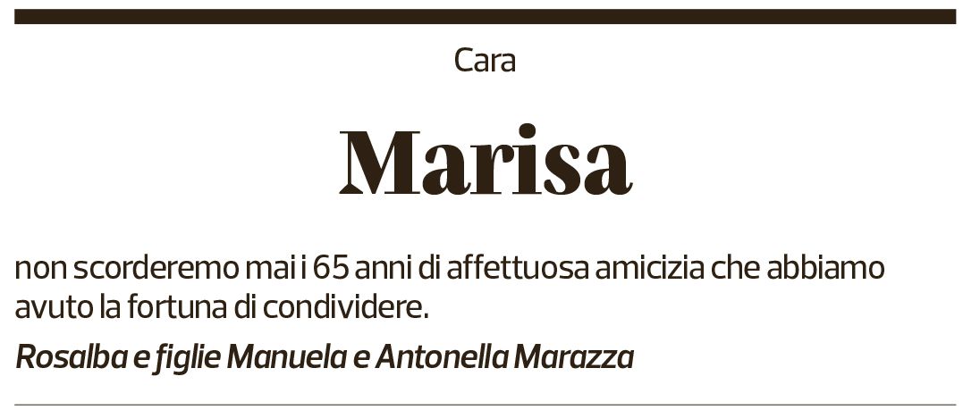 Annuncio funebre Marisa Clerici-lupi