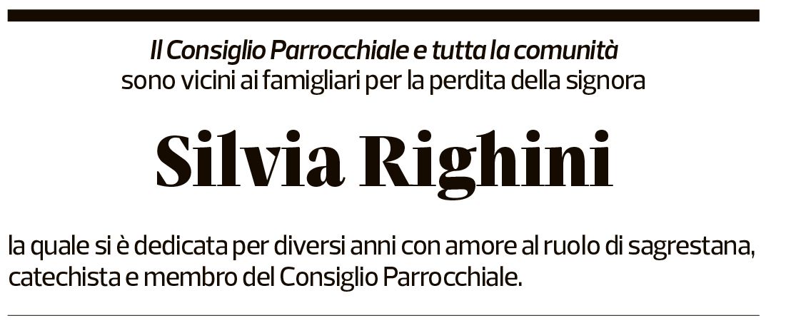 Annuncio funebre Silvia Righini