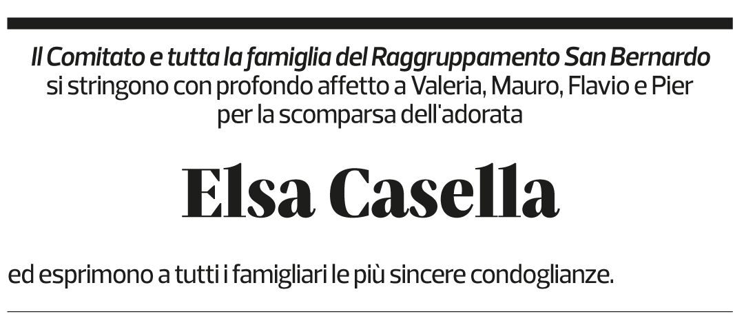 Annuncio funebre Elsa Casella