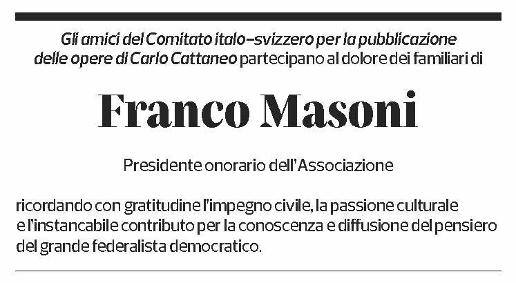 Annuncio funebre Franco Masoni