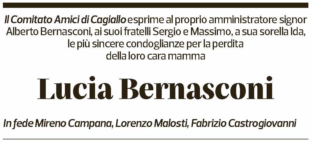 Annuncio funebre Lucia Bernasconi