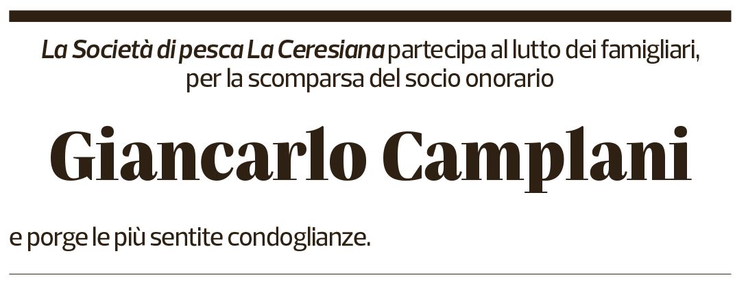 Annuncio funebre Giancarlo Camplani