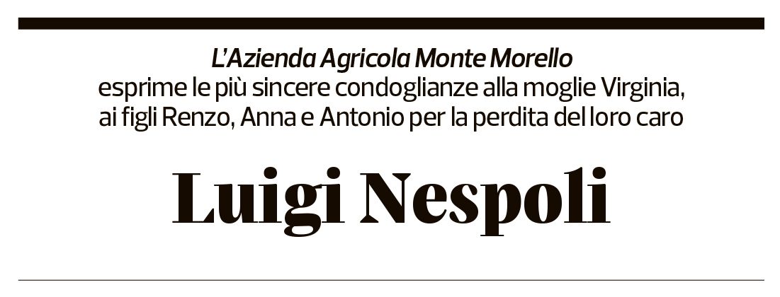 Annuncio funebre Luigi Nespoli