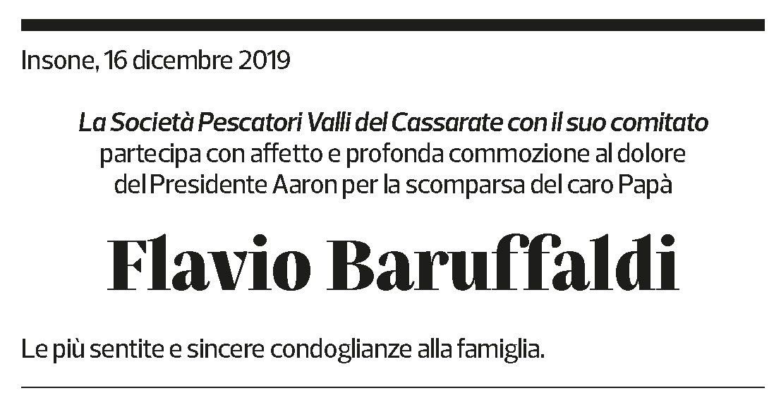 Annuncio funebre Flavio Baruffaldi