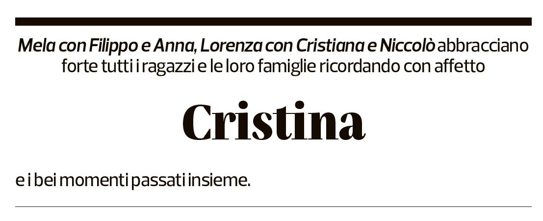 Annuncio funebre Cristina Del Bue