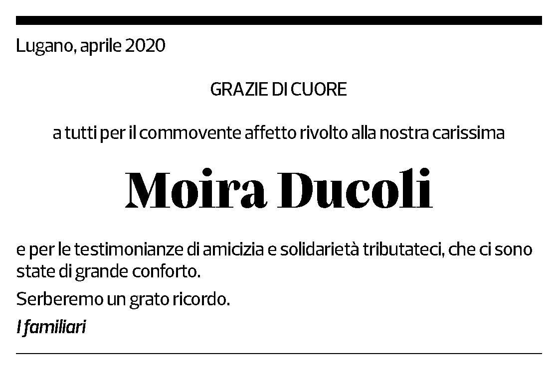 Annuncio funebre Moira Ducoli