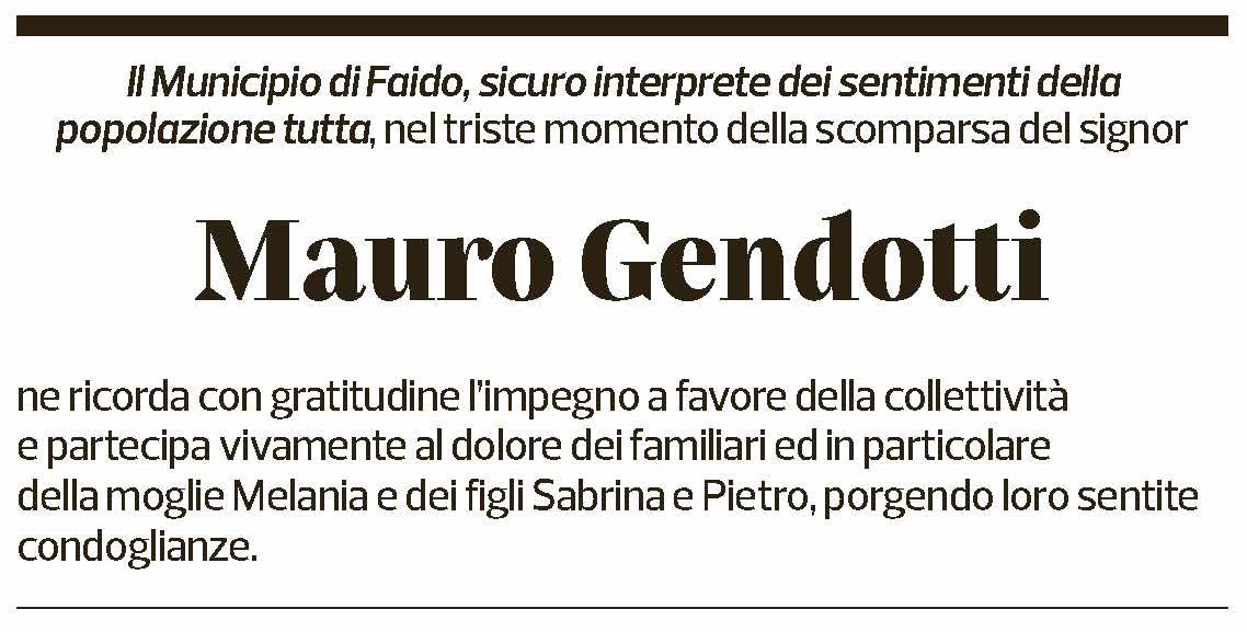 Annuncio funebre Mauro Gendotti