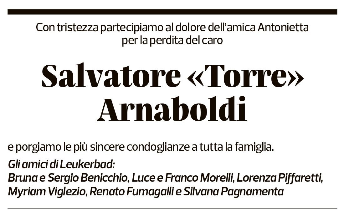 Annuncio funebre Salvatore Arnaboldi