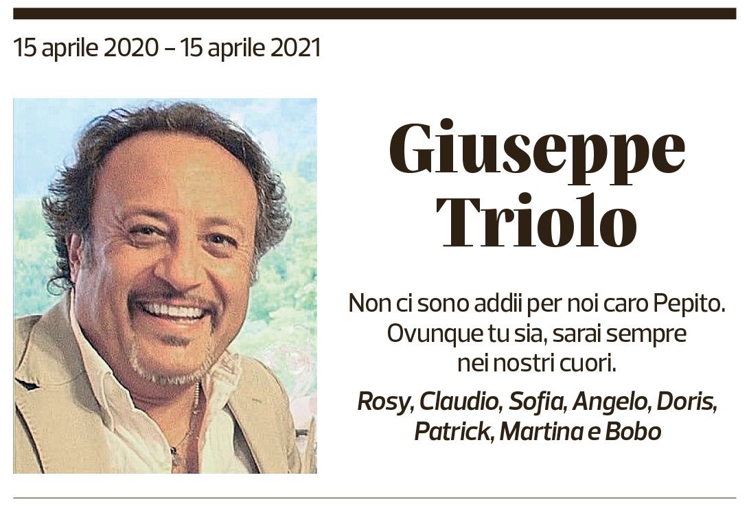 Annuncio funebre Giuseppe Triolo