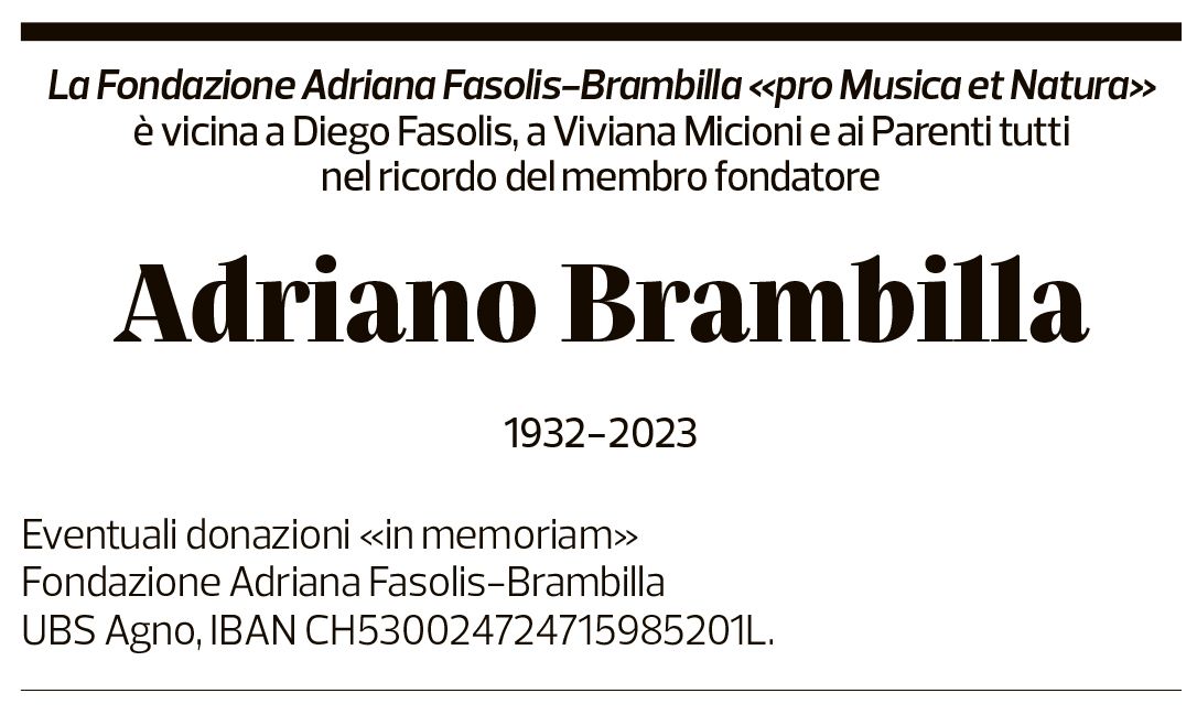 Annuncio funebre Adriano Brambilla