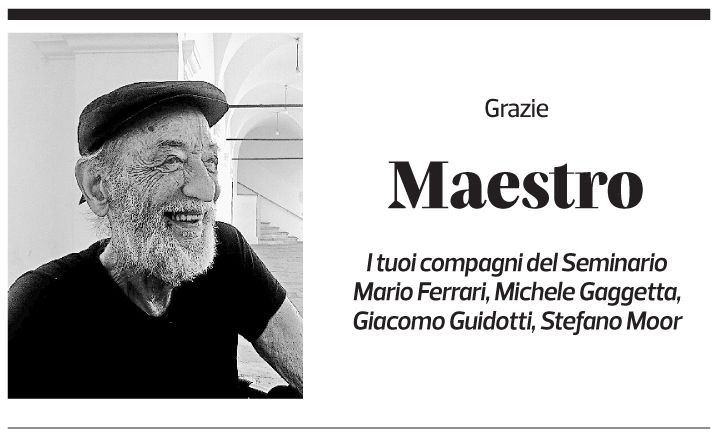 Annuncio funebre Luigi Snozzi