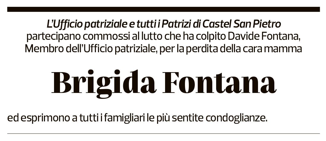 Annuncio funebre Brigida Fontana