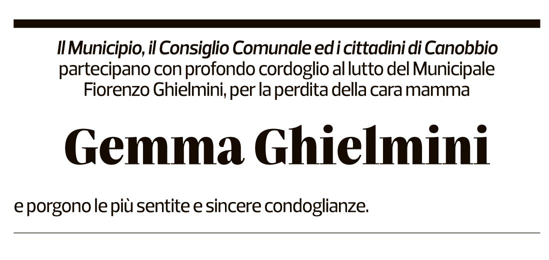 Annuncio funebre Gemma Ghielmini