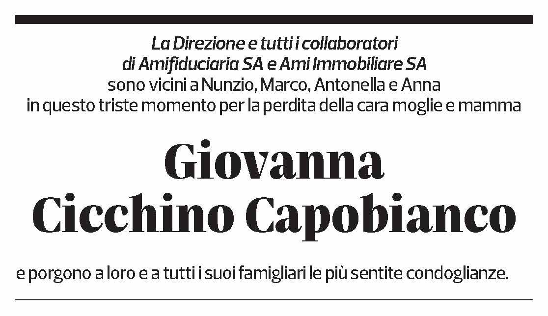 Annuncio funebre Giovanna Cicchino Capobianco