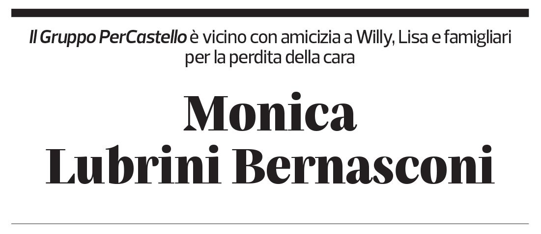 Annuncio funebre Monica Lubrini Bernasconi