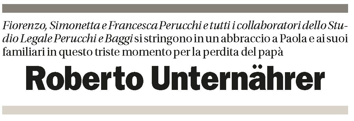 Annuncio funebre Roberto Unternährer