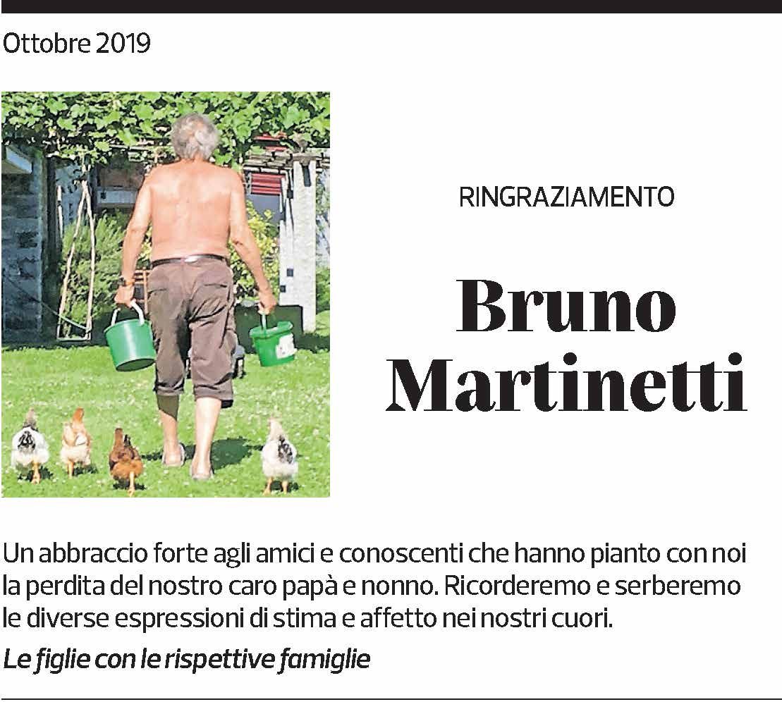 Annuncio funebre Bruno Martinetti