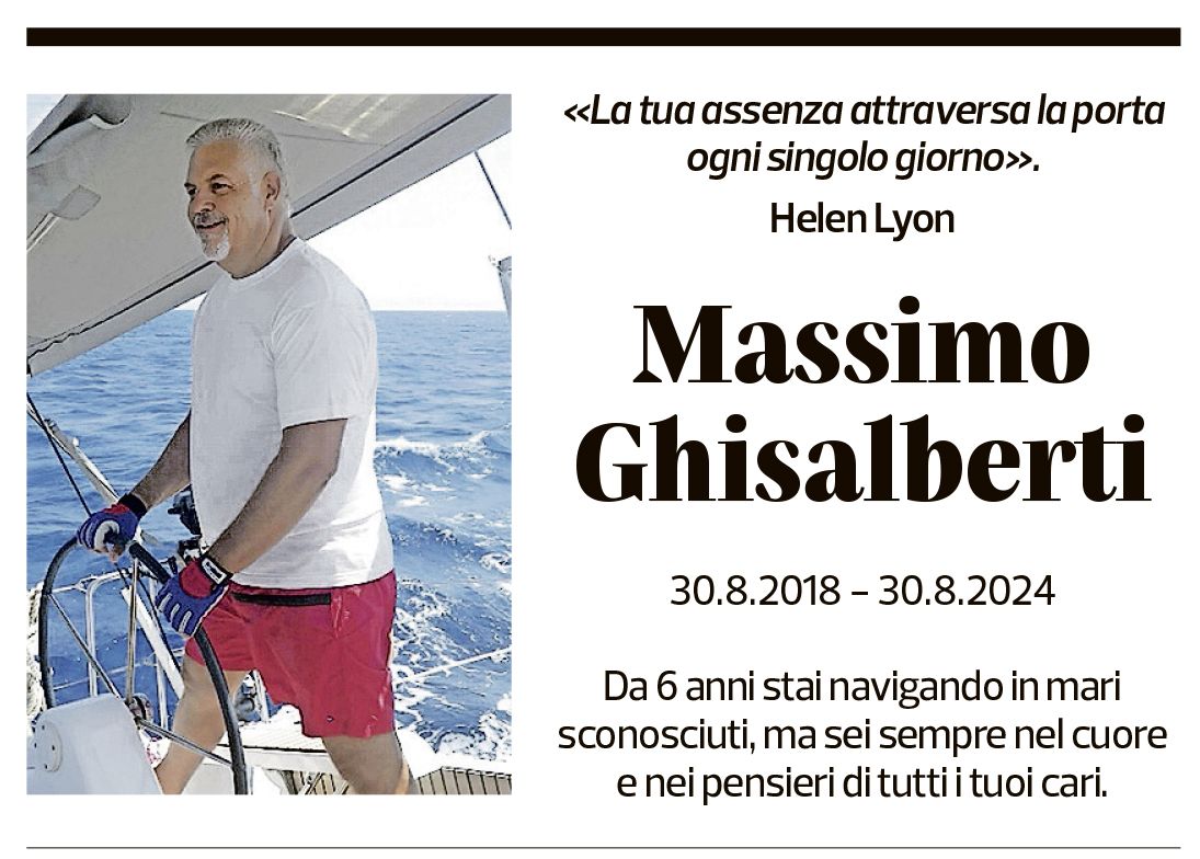 Annuncio funebre Massimo Ghisalberti