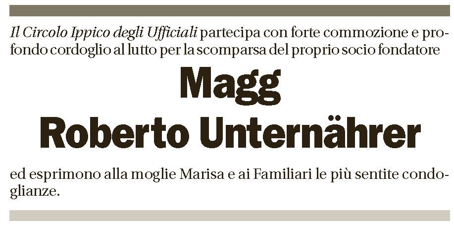 Annuncio funebre Roberto Unternährer